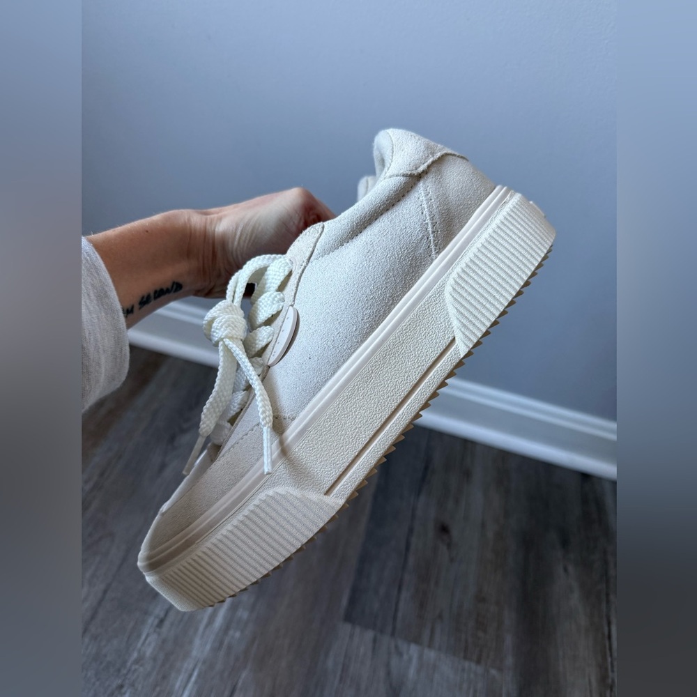 Reef Lay Day Lift Leather Boho Platform Casual Sneakers Beige Cream New Size 8.5 - Picture 4 of 16